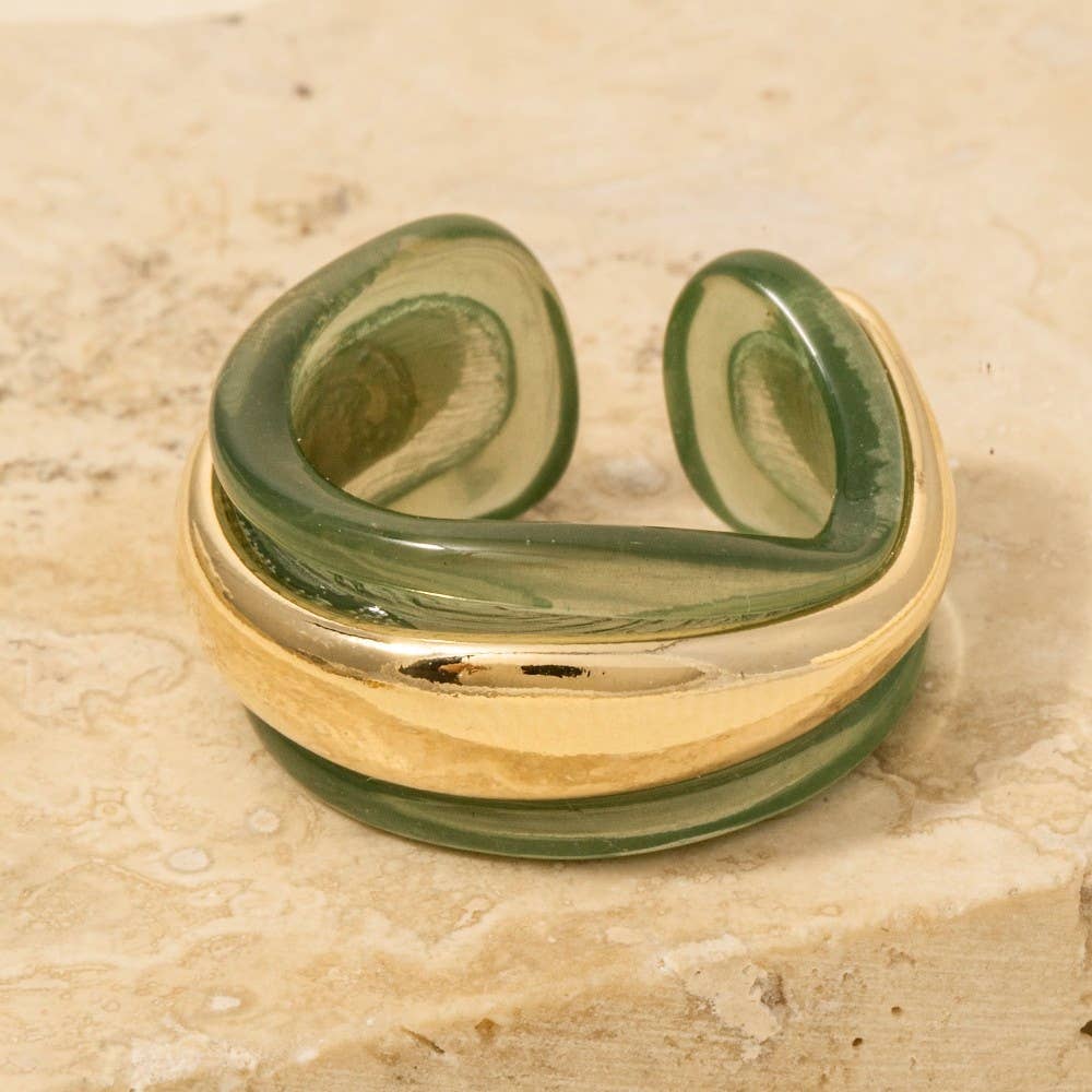 Anarchy Street - Venta al por mayor Anillo de banda/apilable - Anillo de declaración de resina y oro1