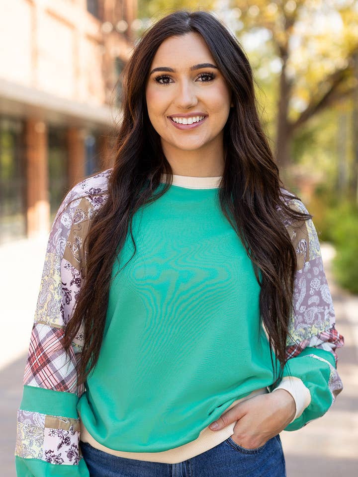 Maeve Sleeve Raglan top Long Sleeve Top for wholesale by Poppy Lee Lane