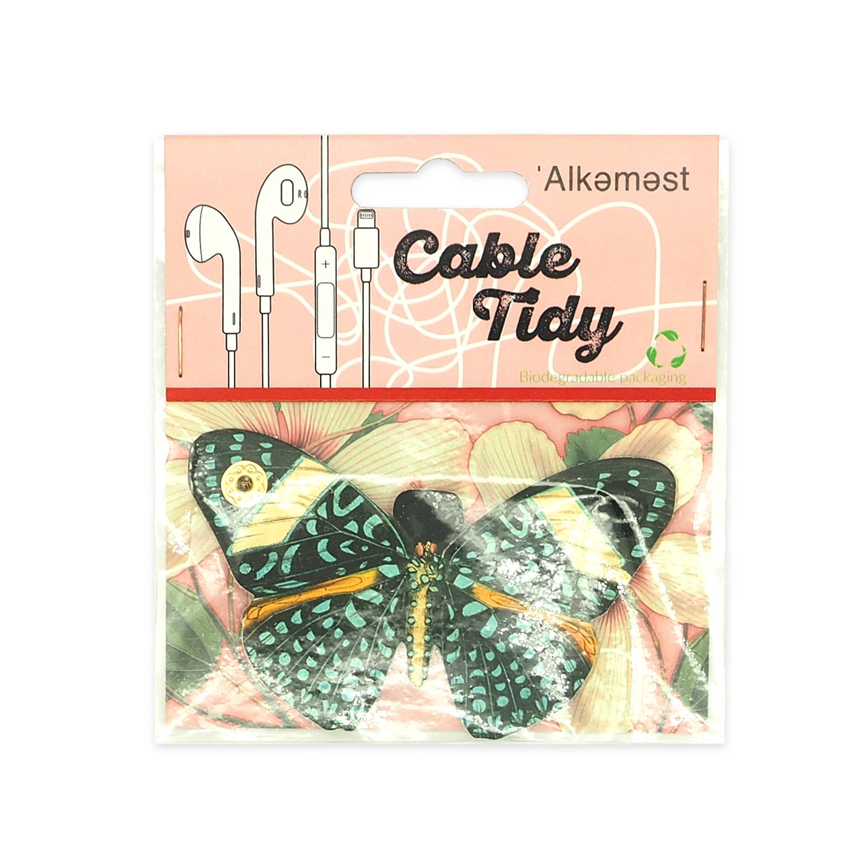 'Alkemest - Wholesale Cord Holder - Speckled Gem Butterfly Cord Wrap Printed Leather Cable Tidy6