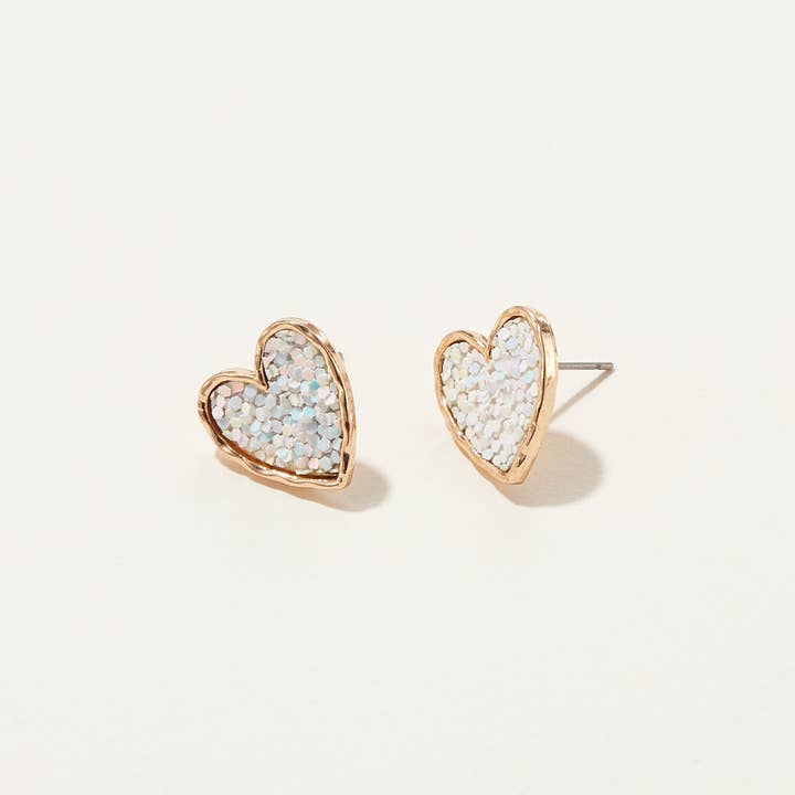Multi America Glitter Heart Stud Earring 6 pcs Set for wholesale on Faire