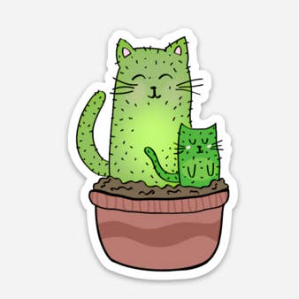 Autocollant Catcus pour la vente par Black Cat Bazaar