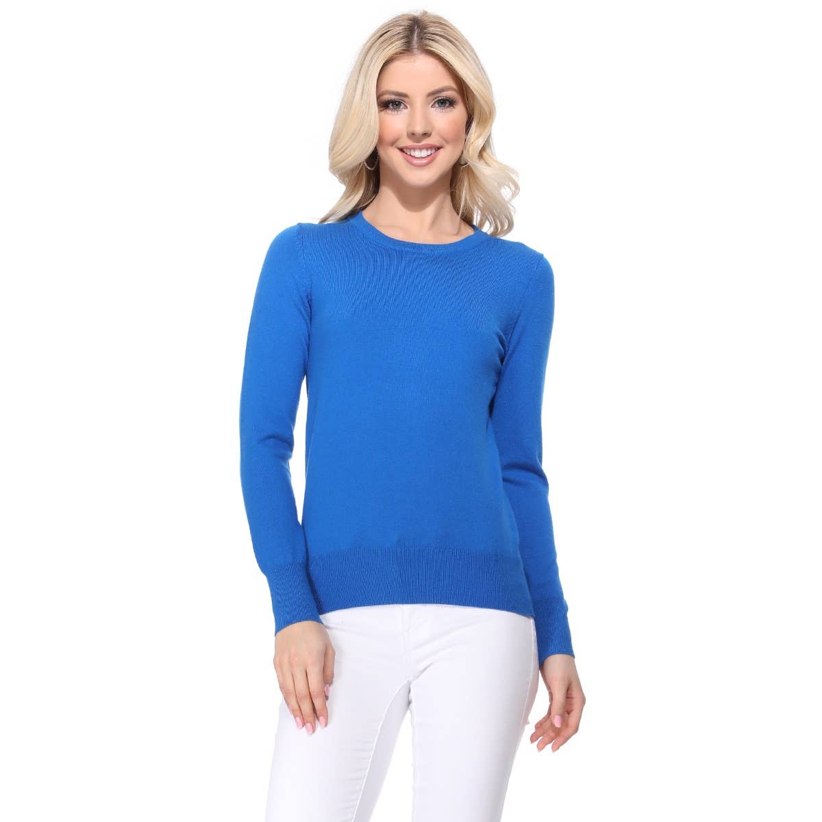 Mak – Engroshandel Pullover - Dame – Langærmet Crewneck blød strik sweater pullover MK550031