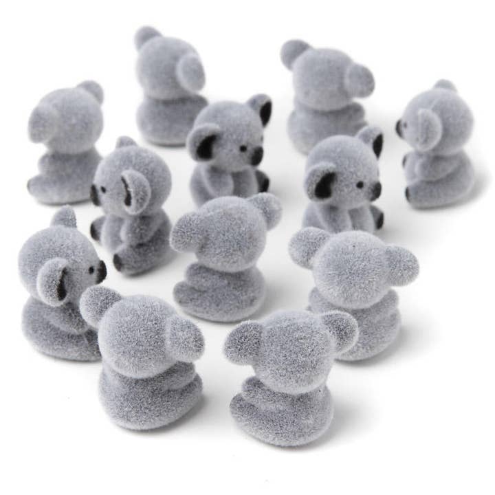 Factory Direct Craft - Wholesale Decorative Tabletop Object - 1" Miniature Flocked Baby Koala Bears (Bags of 12)