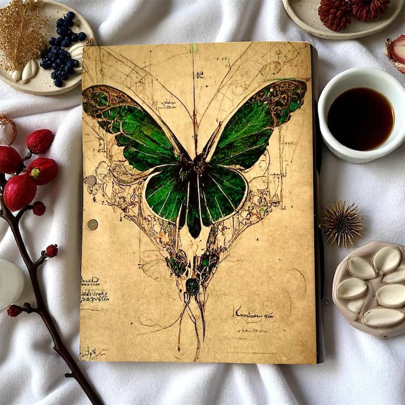 Leatherooze - Wholesale Journal/Diary - Leather handmade Journal – Luna Moth Book of Shadow7