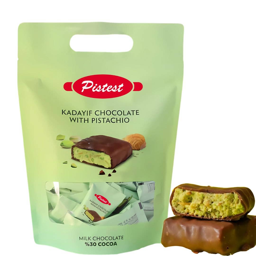 Pistest - Vendita all'ingrosso Barretta di cioccolato - 2 confezioni di Mini Dubai Chocolate Kunafa Pistachio Bar4