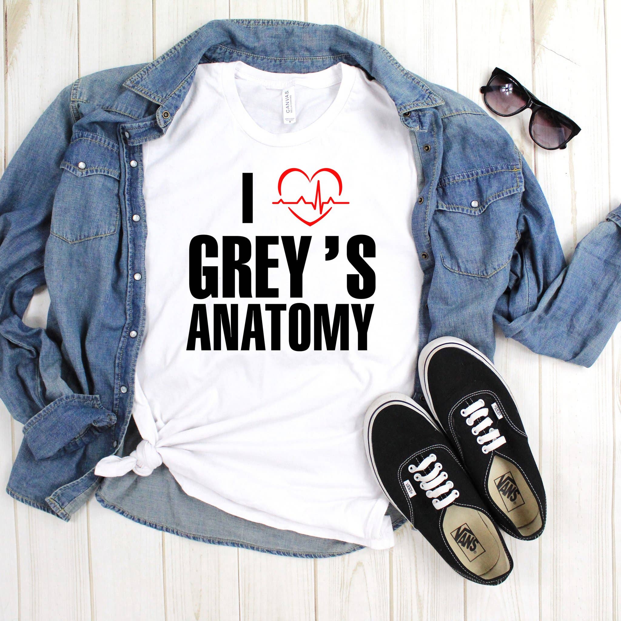 GLITTER AND GLAM - Wholesale Screen Printed T-Shirt - Unisex - Grey's Anatomy Shirt0