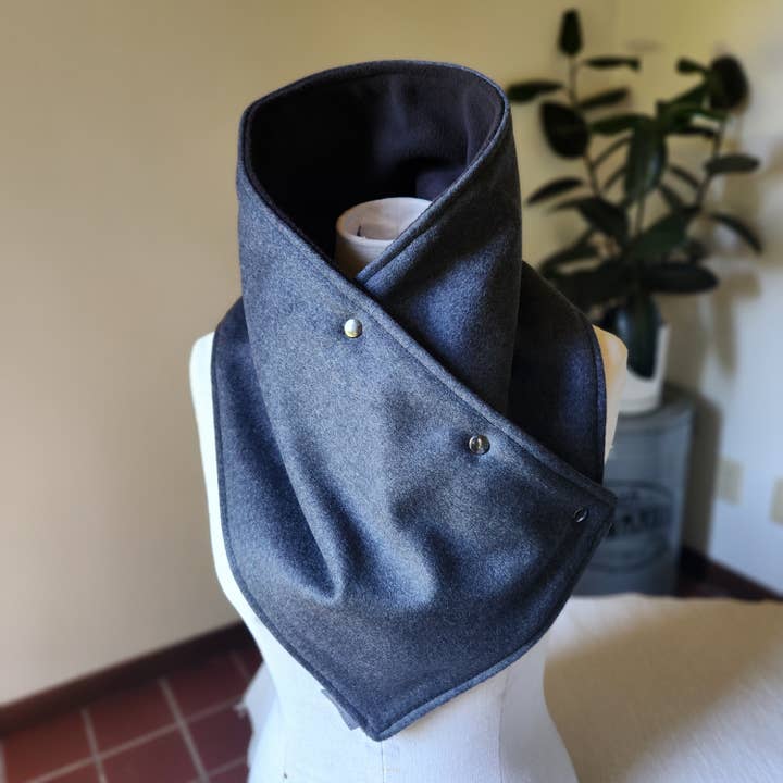 Grandma Skills - Wholesale Scarf - Women's - Snap Cowl-Charcoal Slim Fit