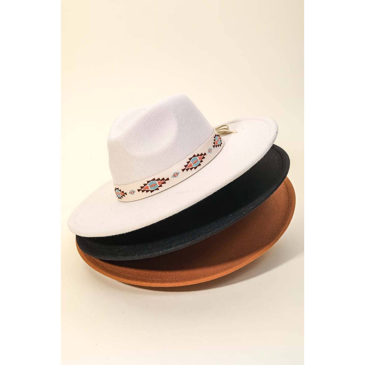 Anarchy Street – wholesale Fedora – Women’s – Boho Tribal Pattern Strap Fedora Hat3