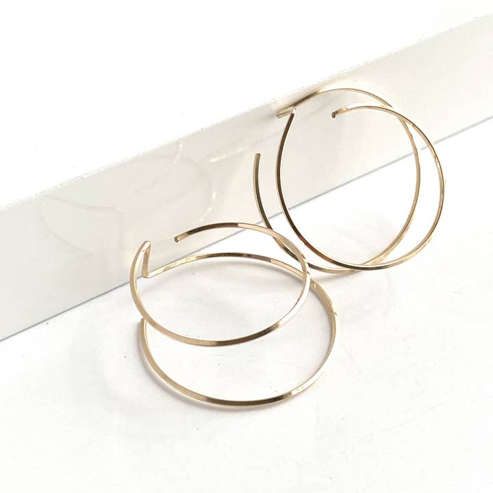 Aviv Jewelry - Vente Créoles - Alba - Boucles d'oreilles créoles doubles 3D5