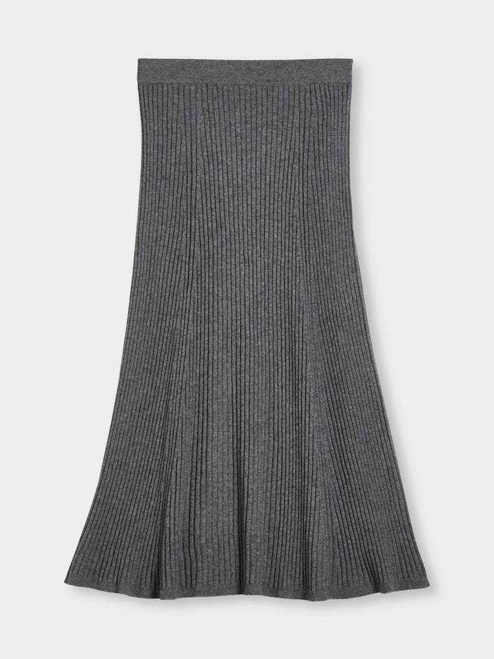 Jupe Longue en Laine-Cashmere à Côtes pour la vente par Spoon