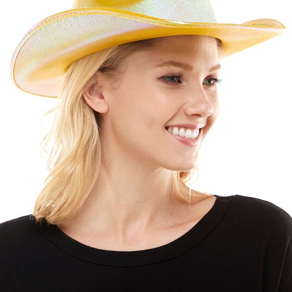 Iridescent Yellow Cowboy Hat for wholesale by KBW Global Corp.