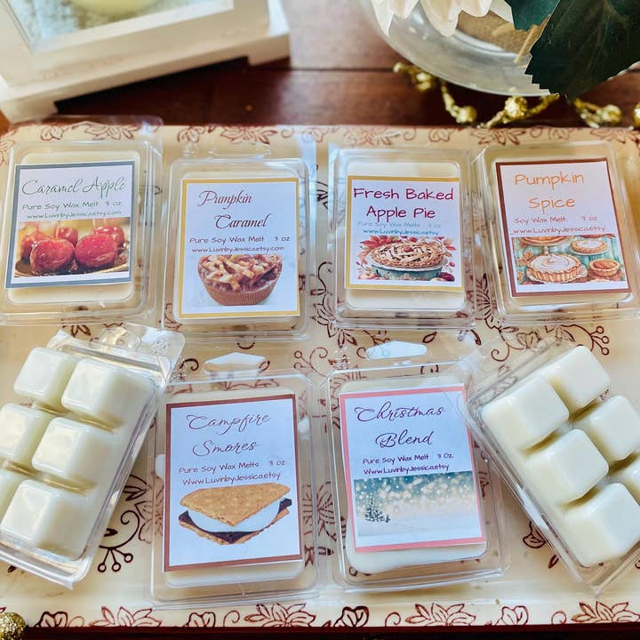 Stark duftende Sojawachsschmelzen mit personalisiertem Etikett für den Großhandel von LuvinbyJessica.etsy.com