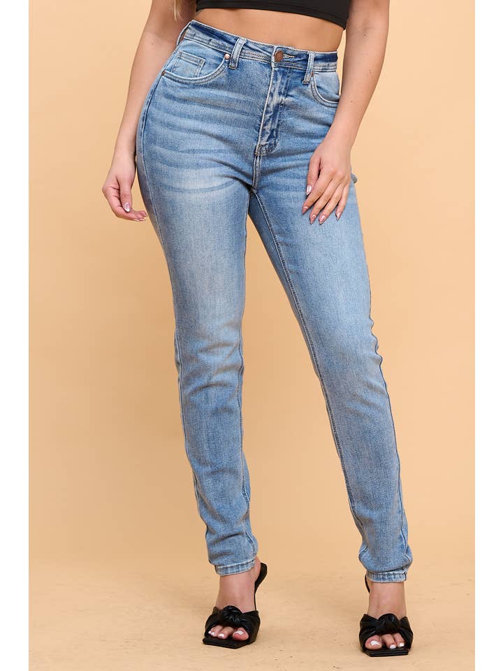 Denim Zone U.S.A. - Wholesale Jeans - Women's - Premium Denim Super Stretchy High Waisted Skinny Jeans