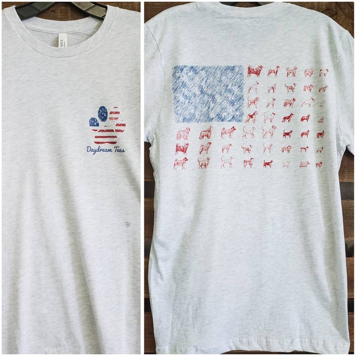 Daydream Tees American Flag Dogs for engroshandel hos Daydream Tees