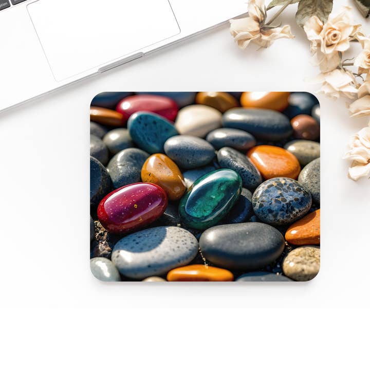 simply creative – wholesale Mousepad/trackpad – Printed Colourful Stones Anti-Slip Mouse Mat Pad 1