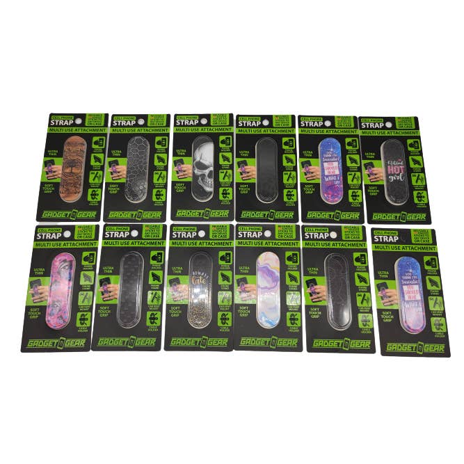 Novelty Closeout - Wholesale Phonecase Strap - Gadget Gear Cell Phone Strap Assortment- 12/Pack