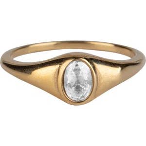 R1034 Bague Charmin'S ovale en pierre brillante dorée pour la vente par Charmin's Ringen