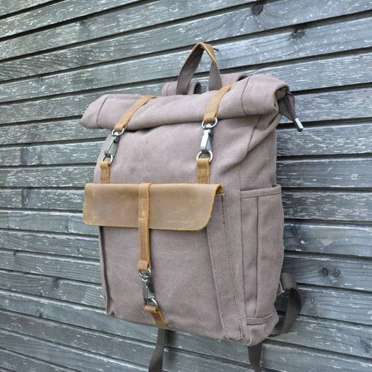 Steraraffia - Wholesale Backpack - Women's - Azraou Canvas Backpack – Vintage Roll Top Rucksack7