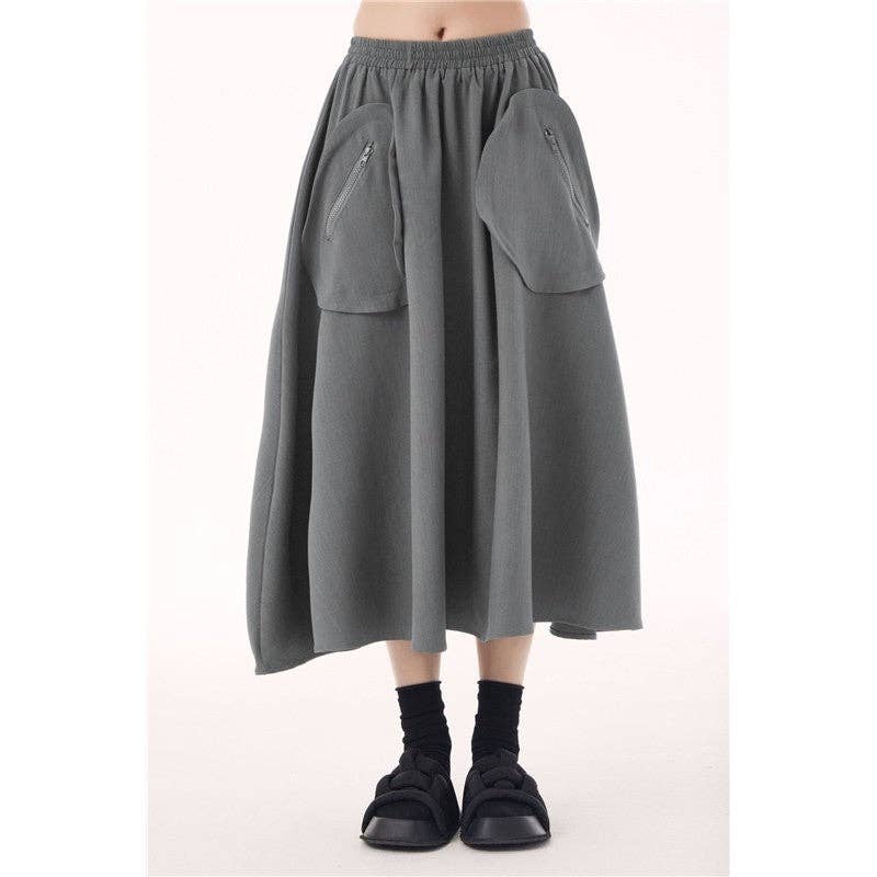 UZ Wholesale Store – wholesale Skirt – Women’s – Large Pocket High Waist A-Line Skirt Loose Fit2