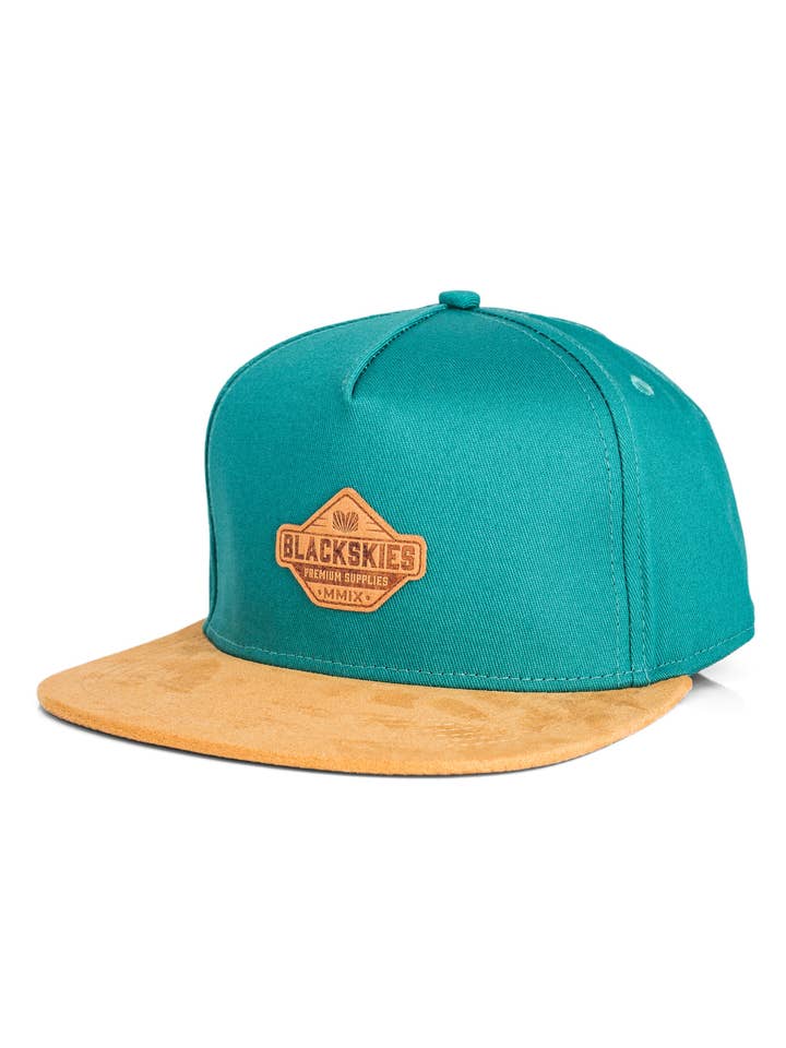 Essentials Snapback Cap Verde-azulado-Castanho-Castanho por atacado de Blackskies