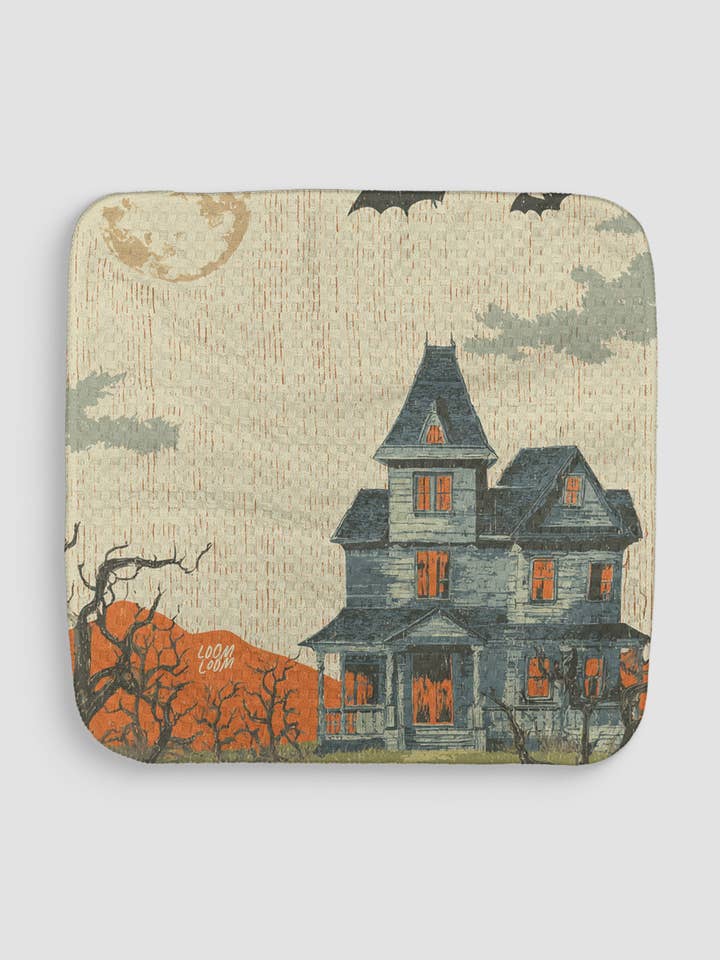 Haunted House 2 Dishcloth for wholesale by Loom Loom