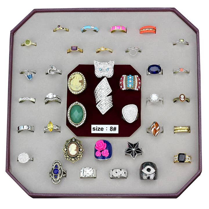VK-055-SIZE8 - Assorted Brass Ring with Assorted in Assorted for wholesale by Alamode