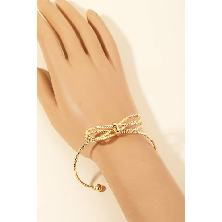 Anarchy Street - Wholesale Cuff Bracelet - Metallic Bow Knot Cuff Bracelet