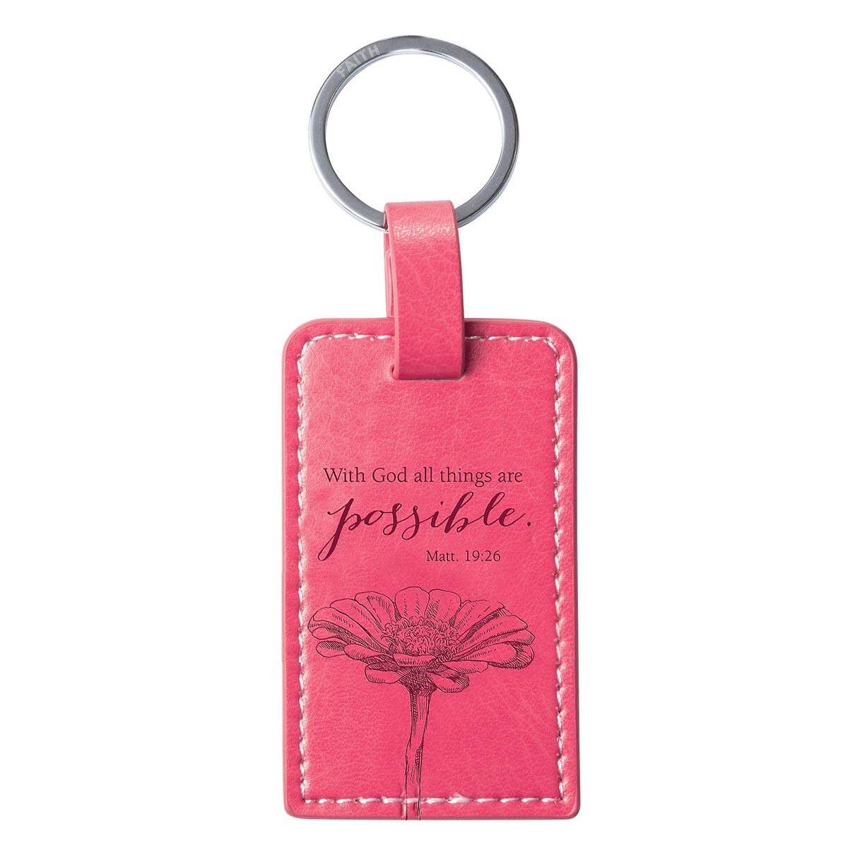 Christian Art Gifts - Wholesale Keychain - Women's - Keychain With God All Things are Possible Matt. 19:260