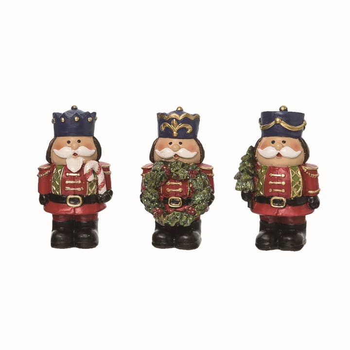 Transpac - Wholesale Decorative Figurine - CLOSEOUT Resin Nutcracker Figurines Set of 3