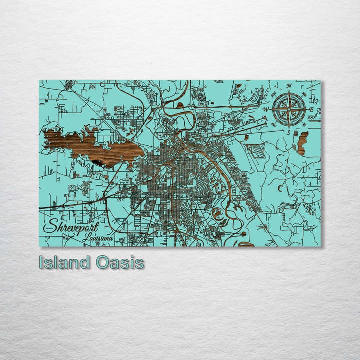 Fire & Pine - Vente Cartes - Louisiane : plan des rues de Shreveport