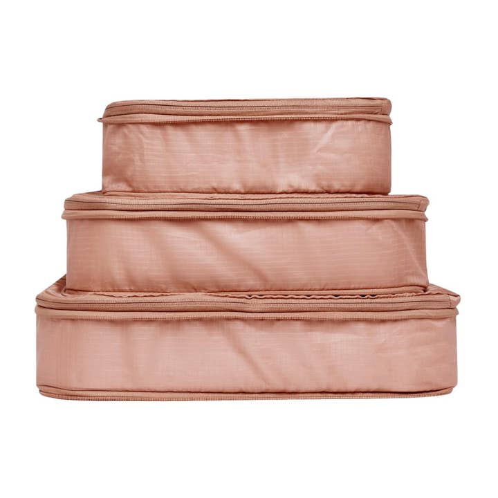 Bag-All - Wholesale Packing Cube - Re-cycled and Reinforced Nylon Compression Packing Cubes, 3-pack Pink/Blush1