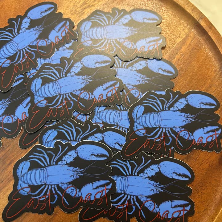 Axle Rose Co - Wholesale Sticker - Blue East Coast Lobster sticker • red