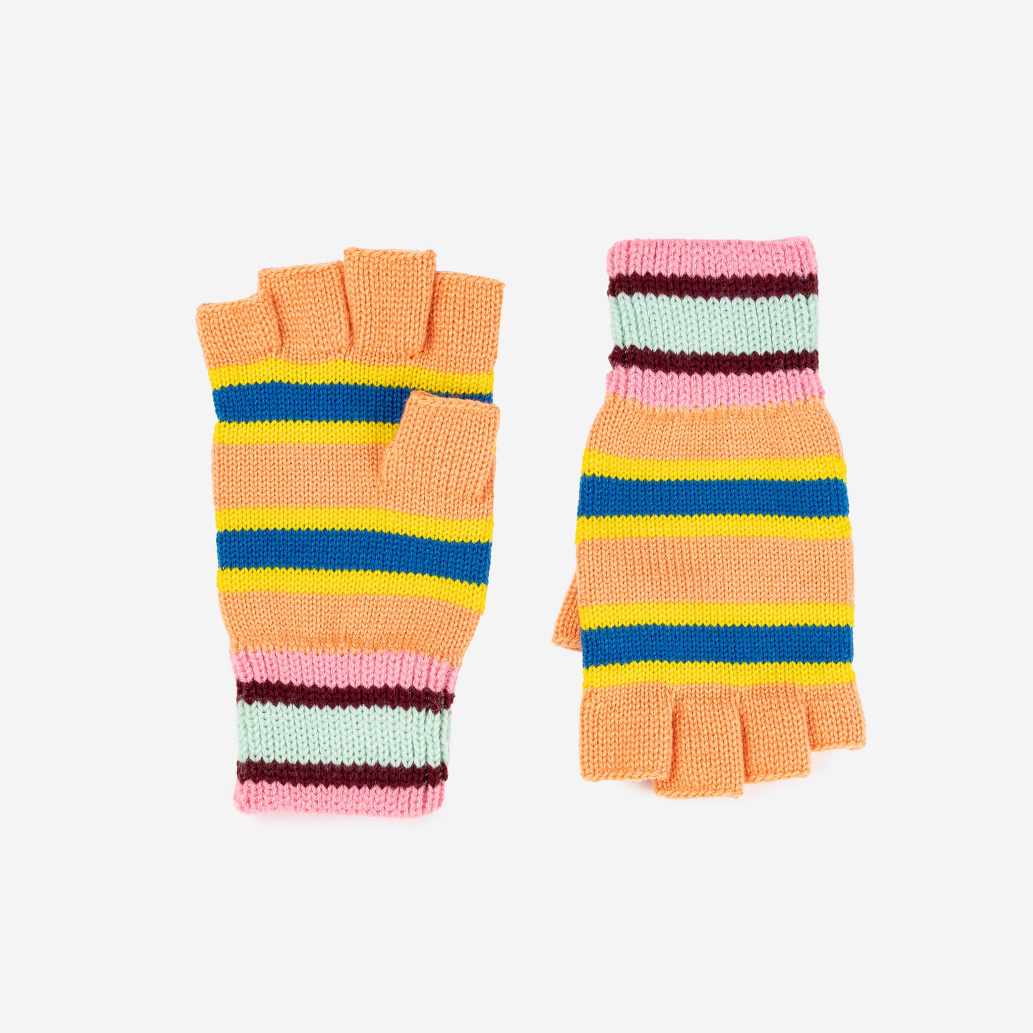 VERLOOP | knits - Wholesale Gloves - Women's - Zipper Stripe Fingerless Gloves