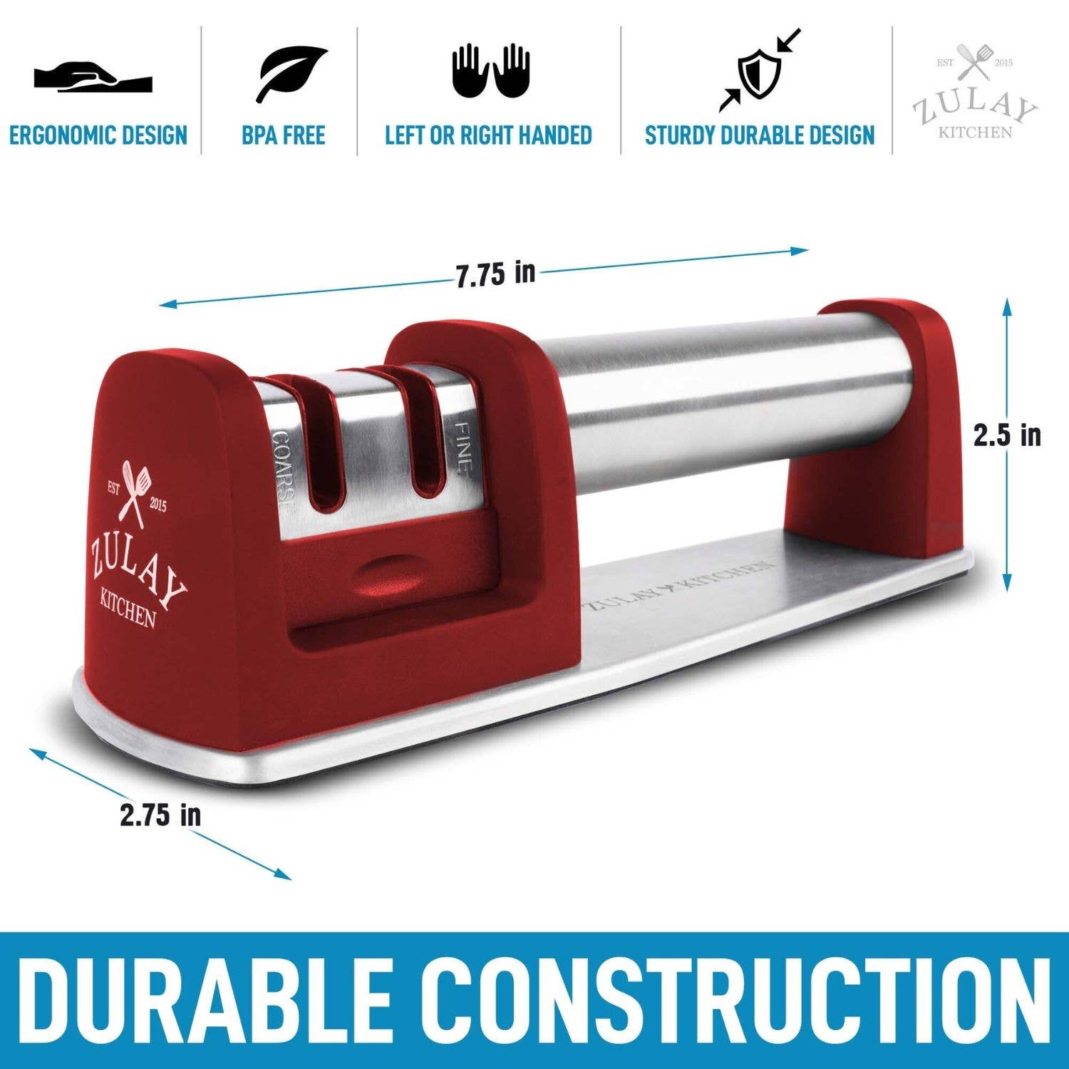 Zulay Kitchen - Wholesale Knife Sharpener - Premium Quality 2-Stage Knife Sharpener11