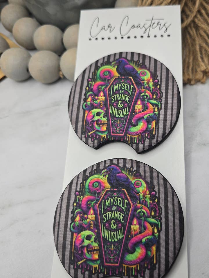 Strange & Unusual Car Coasters for wholesale by Woody Bee Creations