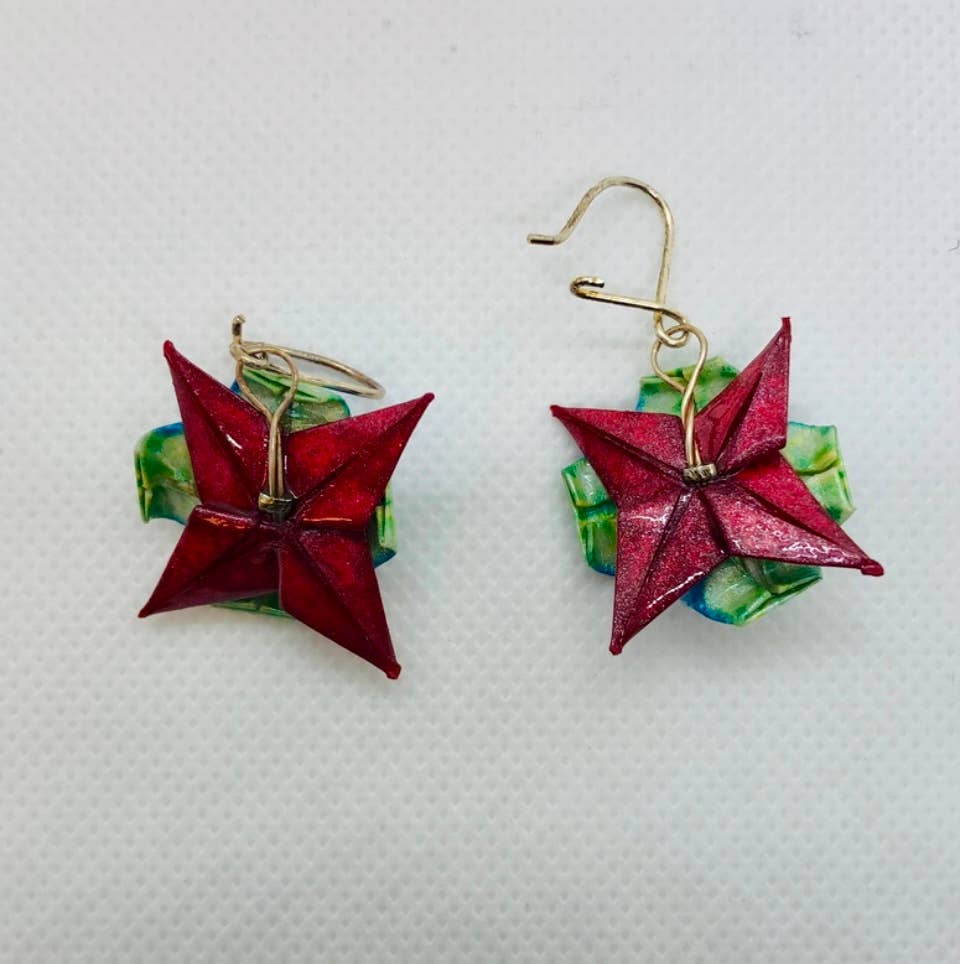 L'éco maison décoration - Wholesale Dangle Earrings - Origami flower earrings5