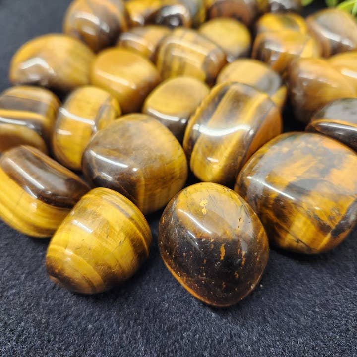 Yellow Tiger Eye Tumbled Stone (0.5Kg/1.1Lbs) 20-25mm for wholesale by Meraki Gemstones