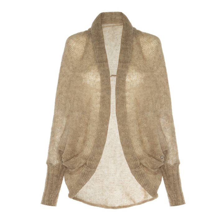 You by Tokarska – Großhandel Strickjacke – Damen – Leichte Strickjacke Kamila - Tan