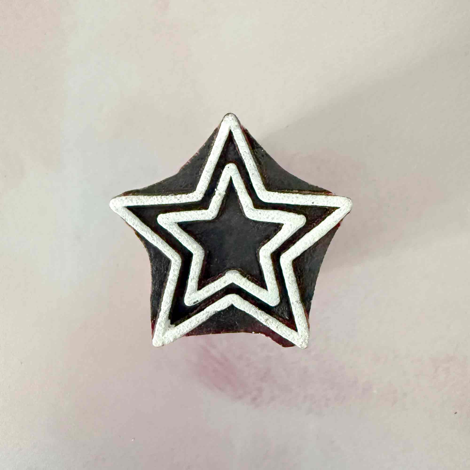 The Natural Paper Company – wholesale Rubber/decorative stamp – Twinkle - Indian Wood Block Stamp | Star Design Wooden Stamp0