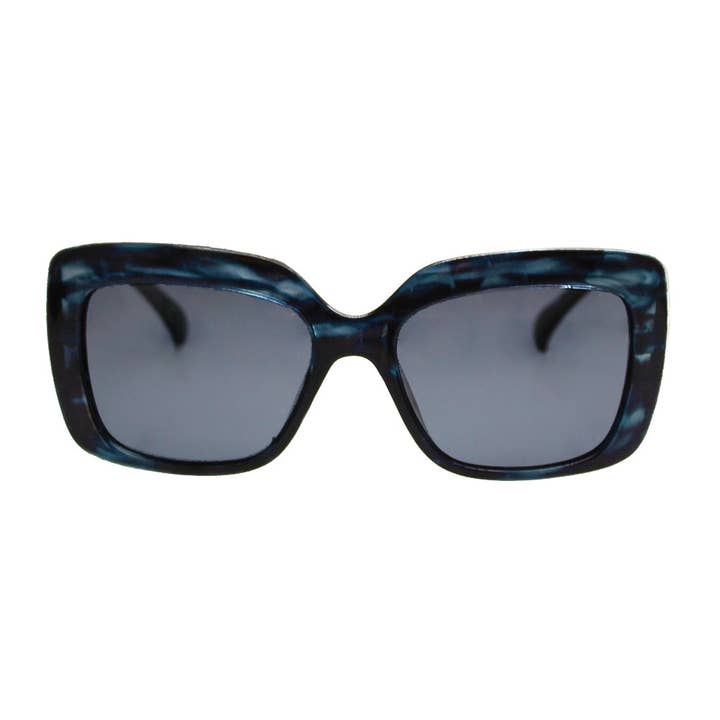 Ryan Simkhai Eyeshop - Wholesale Sunglasses - Women's - TESSA | Blue | Black Streaks | Polarized Sunglasses
