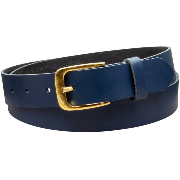 30 mm læderbælte i mørkeblå, lavet i Tyskland EH316-SL for engroshandel hos A-Venten GmbH