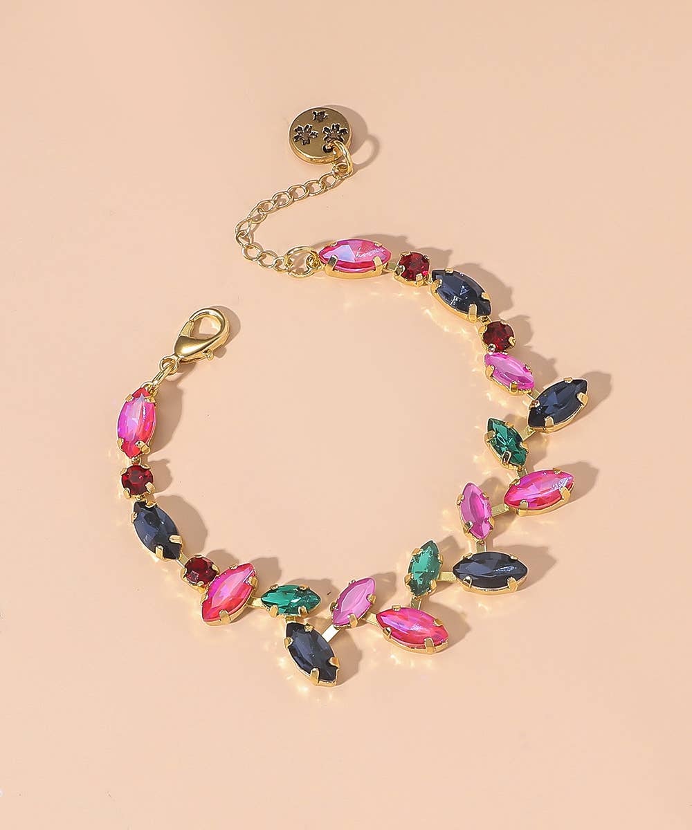 Blossom bijoux – wholesale Länkar och kedjearmband – Blomstersmycke armband med strass 25AHBR0042