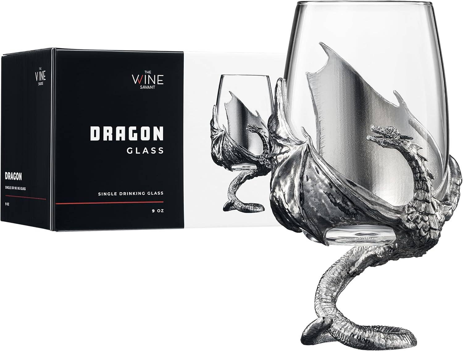 The Wine Savant /  Khen Glassware - Wholesale Cocktail/Liquor Glass - Medieval Dragon Viking Goblet Mug, 12oz GOT DnD0