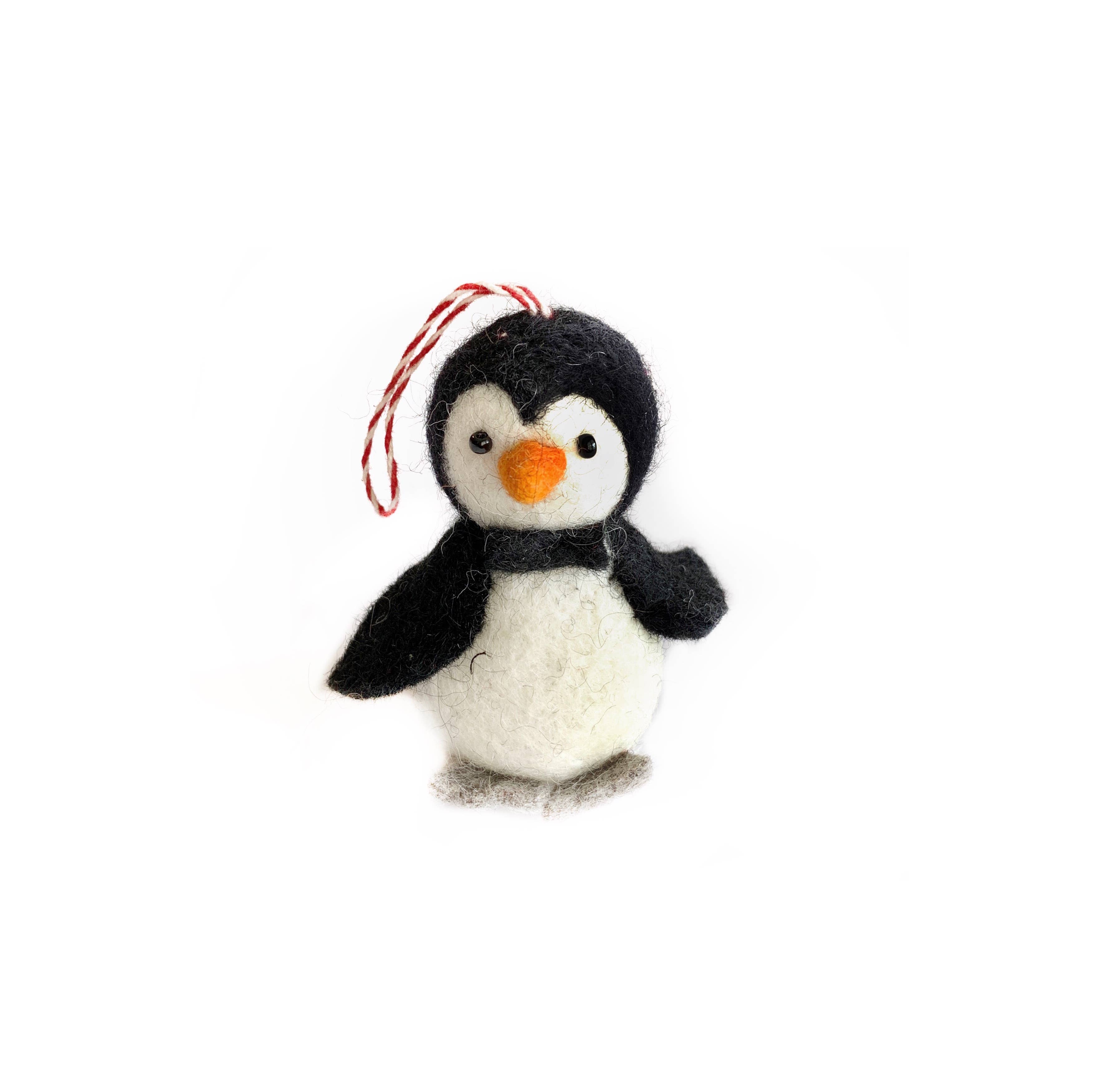 Ornaments 4 Orphans - Wholesale Ornament - Penguin with Bow Tie Tufted Wool Christmas Ornament