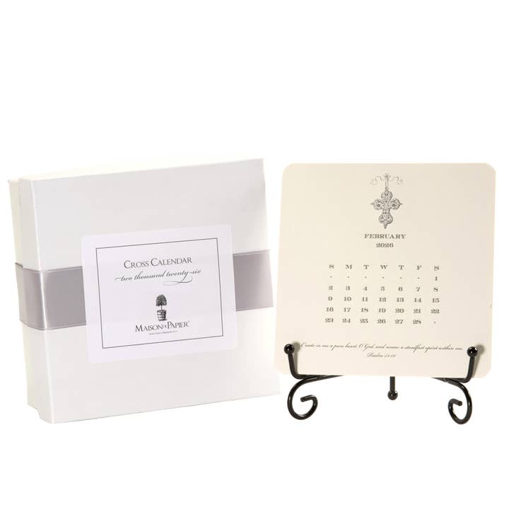 2026 Cross Calendar with Easel for wholesale by Maison de Papier
