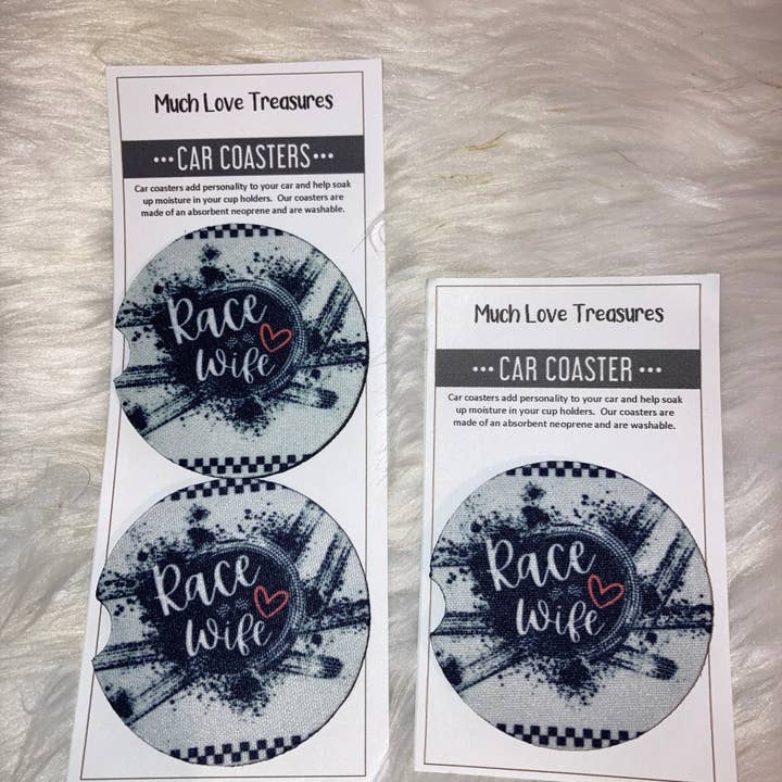 Race Wife Car Coaster for wholesale by Much Love Treasures