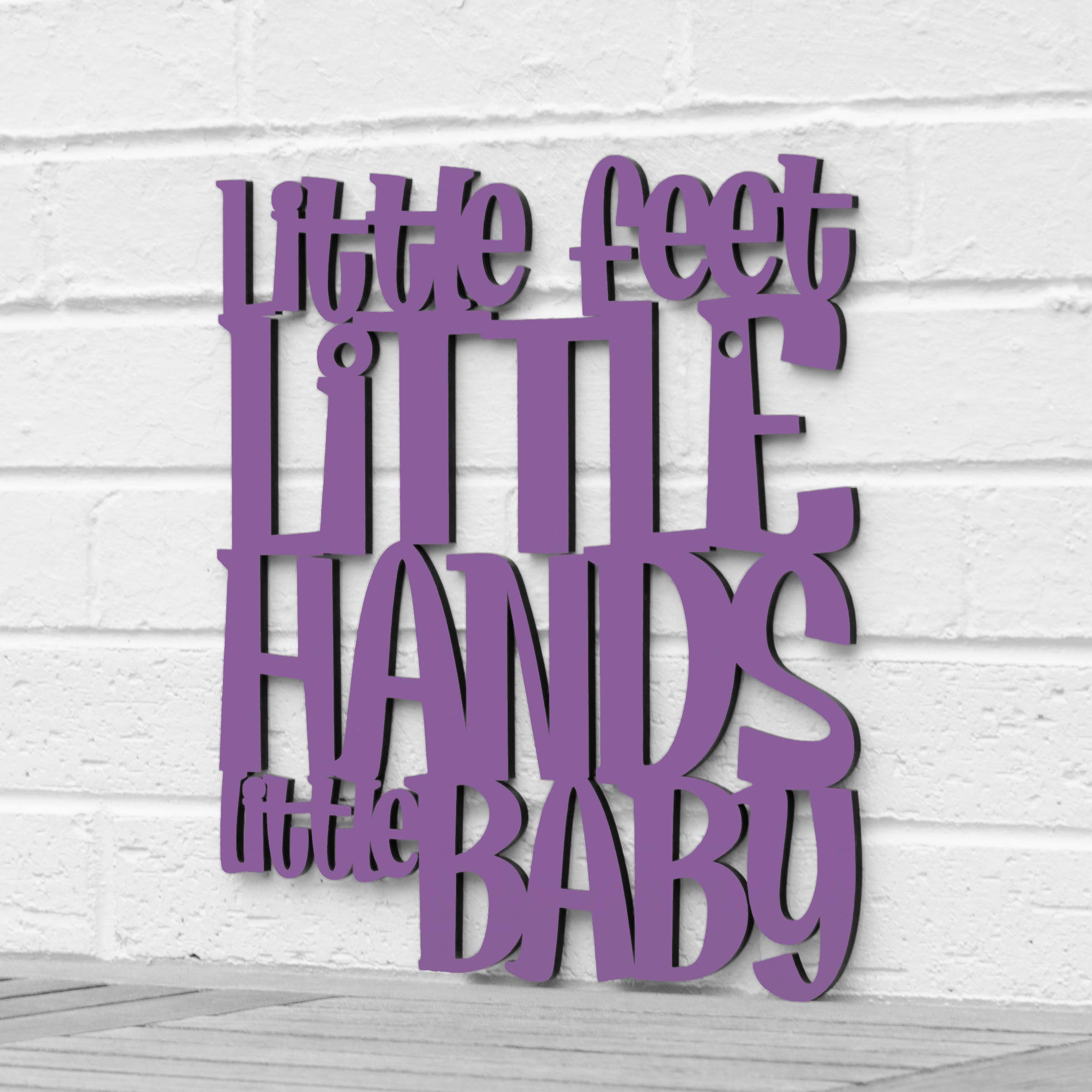 Spunky Fluff - Wholesale Wall Decor - Kids & Baby - Little Feet Little Hands Little Baby, Wood Nursery Decor1