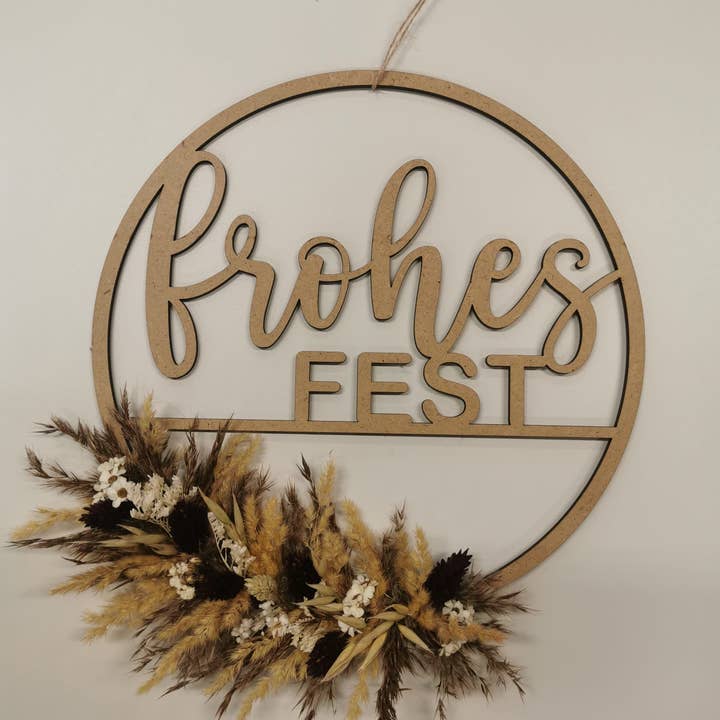 Deko à la Ka – wholesale Skylt – träskylt ”Frohes Fest”