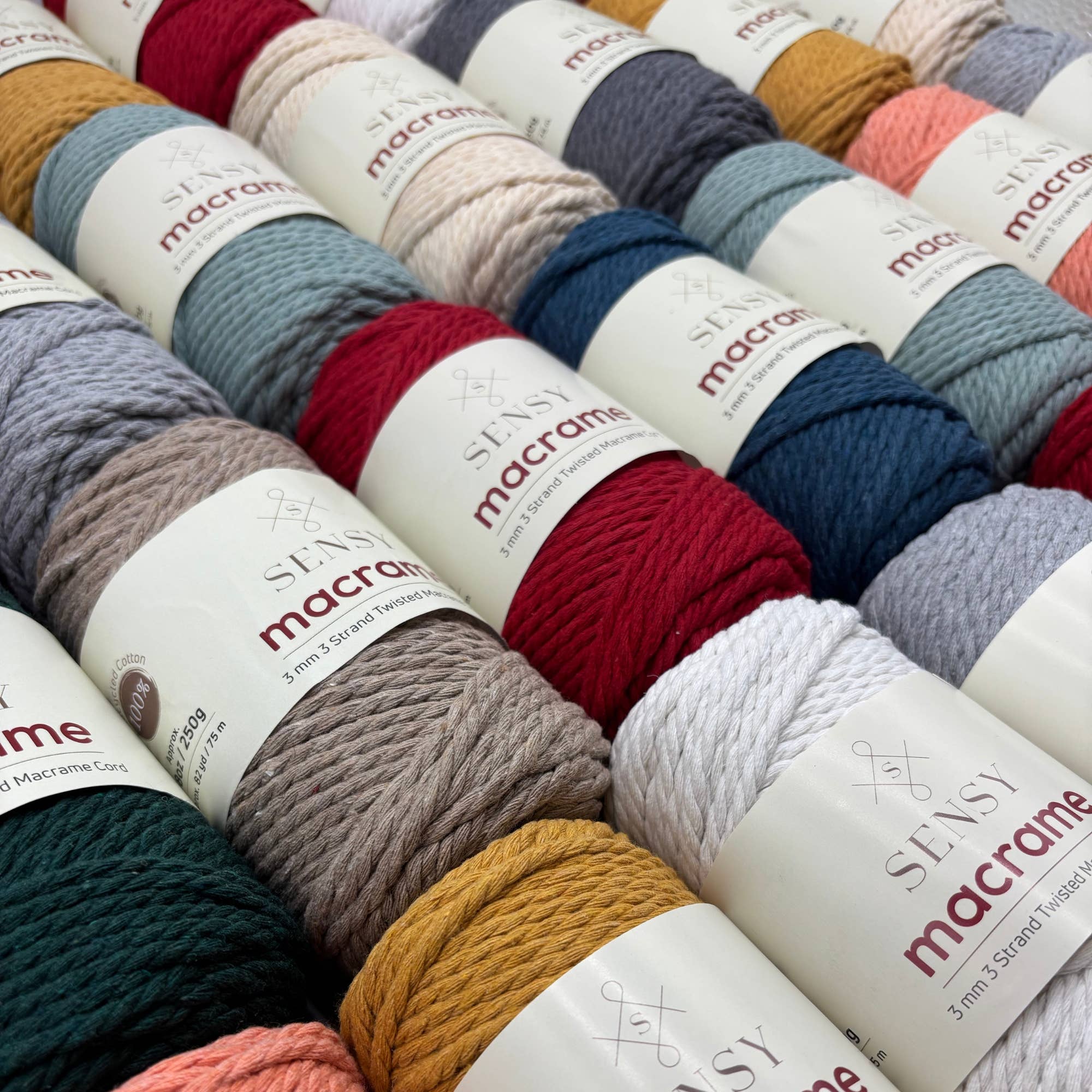 Sensy - Wholesale Yarn - Sensy Premium 3mm - 100% Cotton 3 Strand Twisted Macrame3