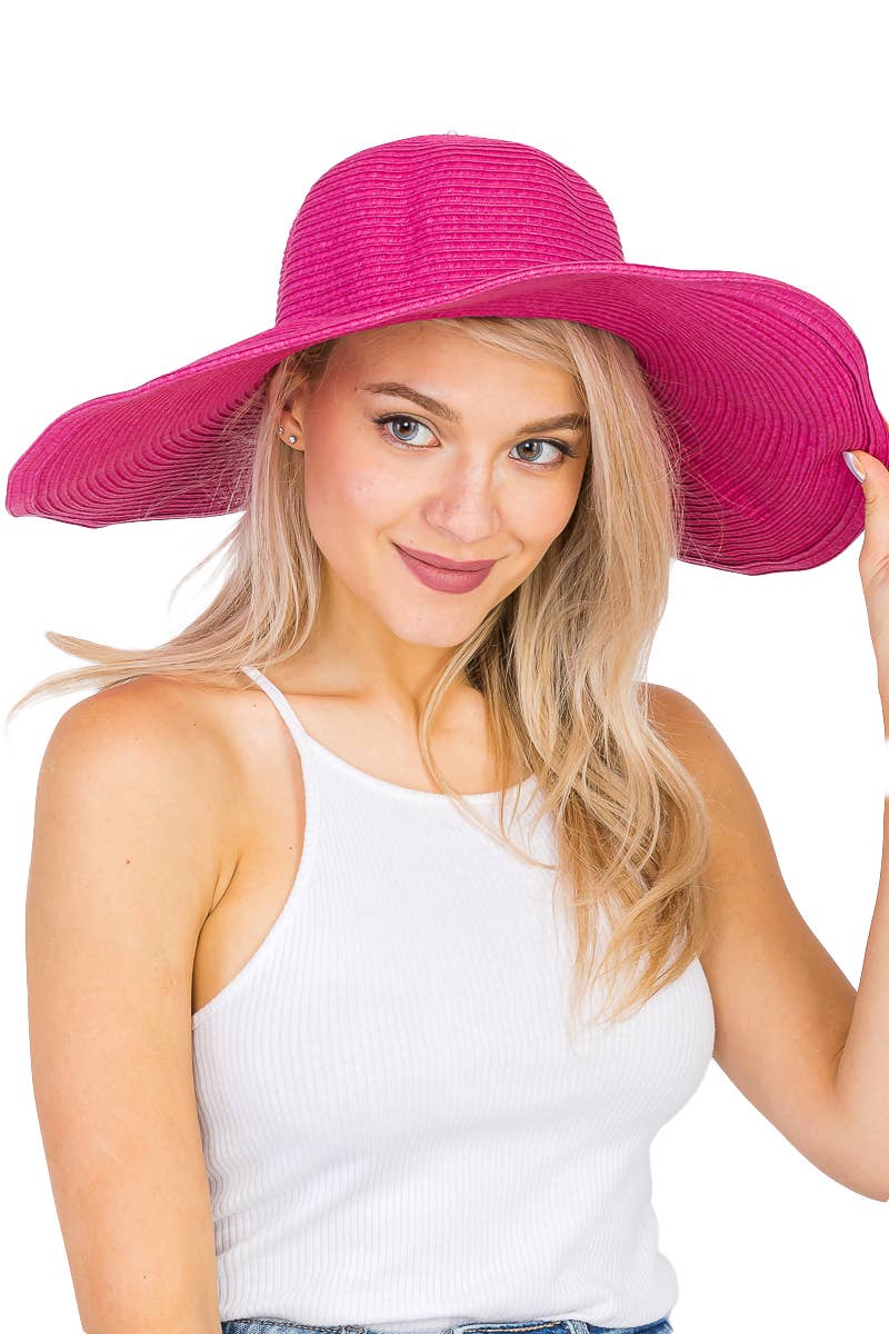Cap Zone - Wholesale Straw Hat - Women's - Wire Brim Straw Beach Sun Hat17